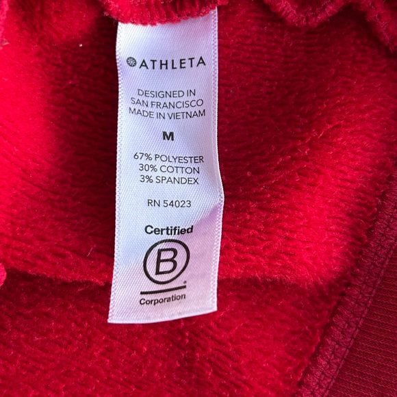 Athleta Cozy Karma Asym Sweatshirt Dress Red Mock Neck Zippered Pullover - Picture 11 of 11